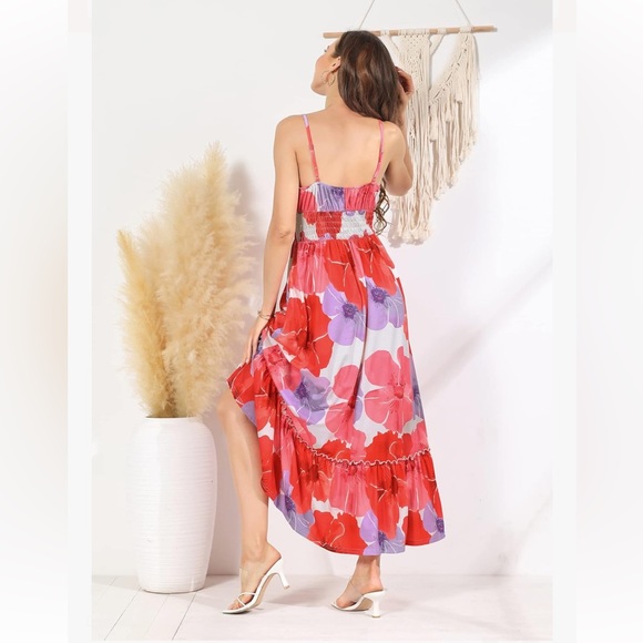 Grace Karin Red and Purple Floral Maxi Dress - Picture 4 of 16